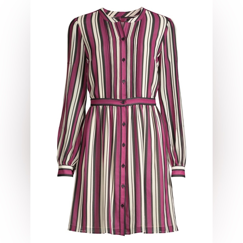 Michael Kors Striped Long-Sleeve Shirtdress